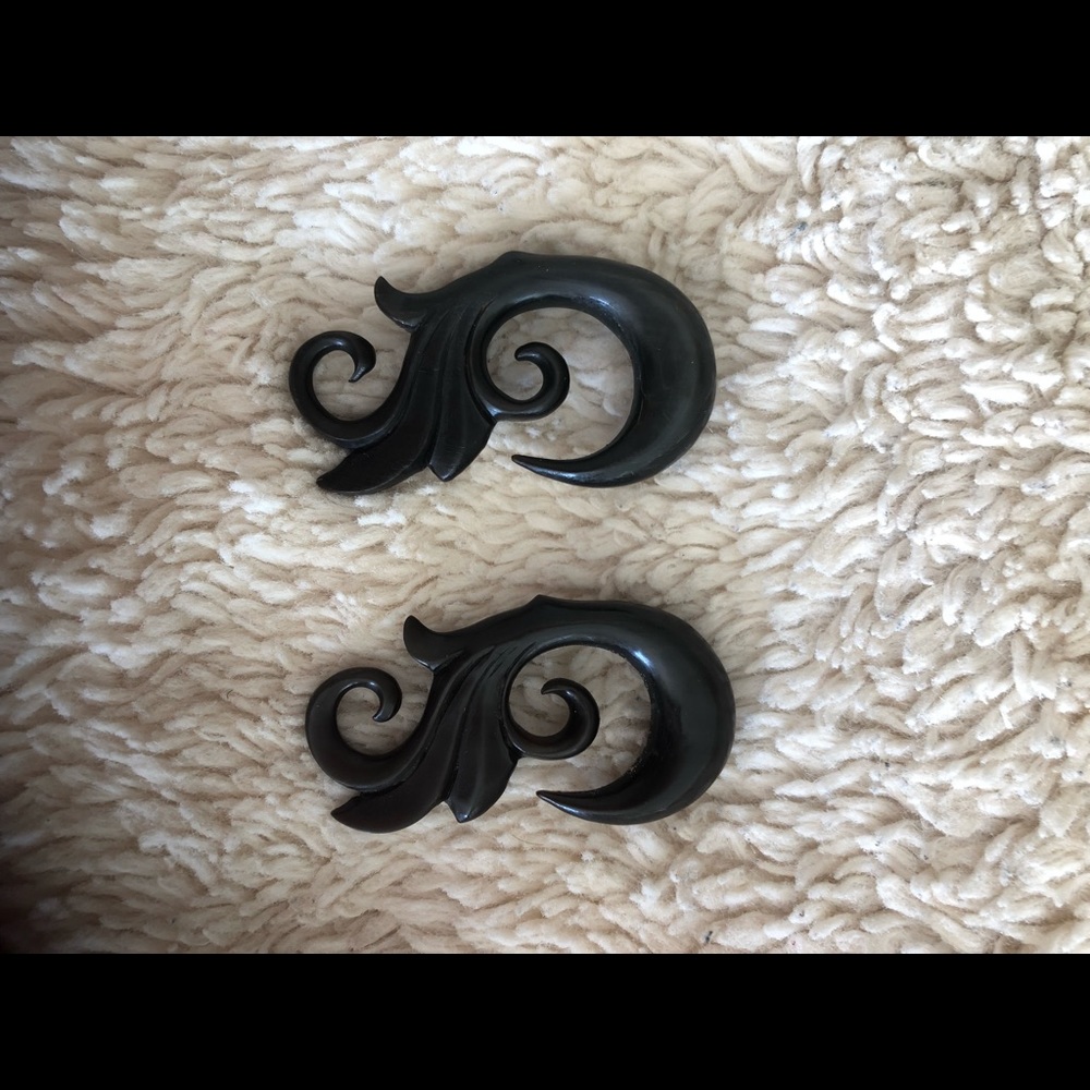 7/16 gauge horn taper earrings